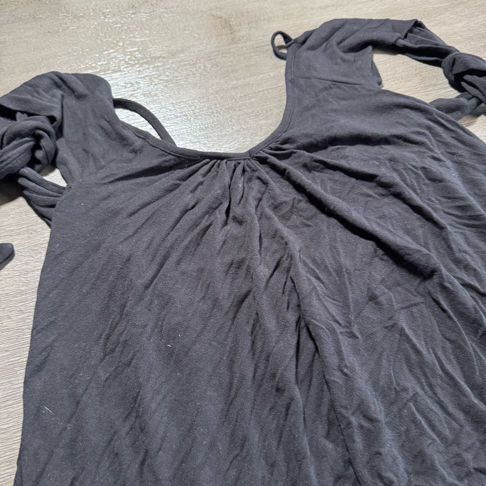 Free People Black Bow Off Shoulder Tank Top S - Picture 6 of 11